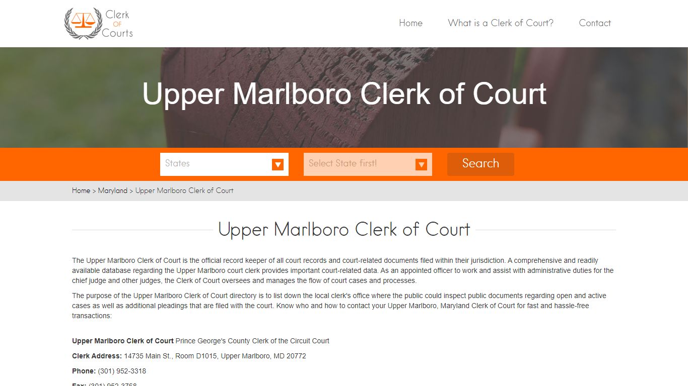 Upper Marlboro Clerk of Court